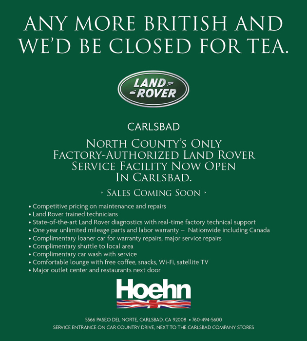 hoehn motors advertisement for land rover vehicles